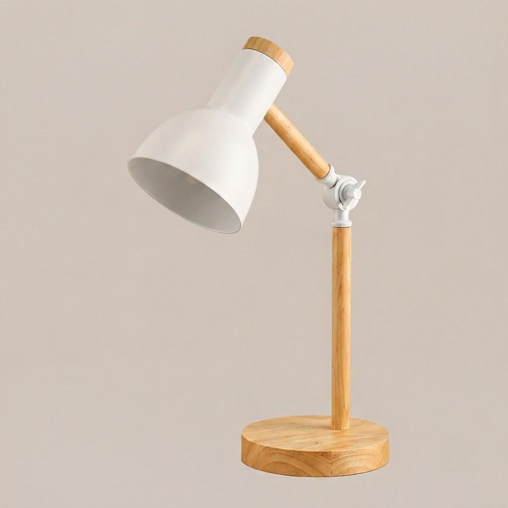 Wood and Metal Adjustable Table Lamp